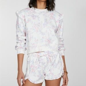 Generation Love Zoe Floral Ruffle Sweatshirt Sz XS NWT